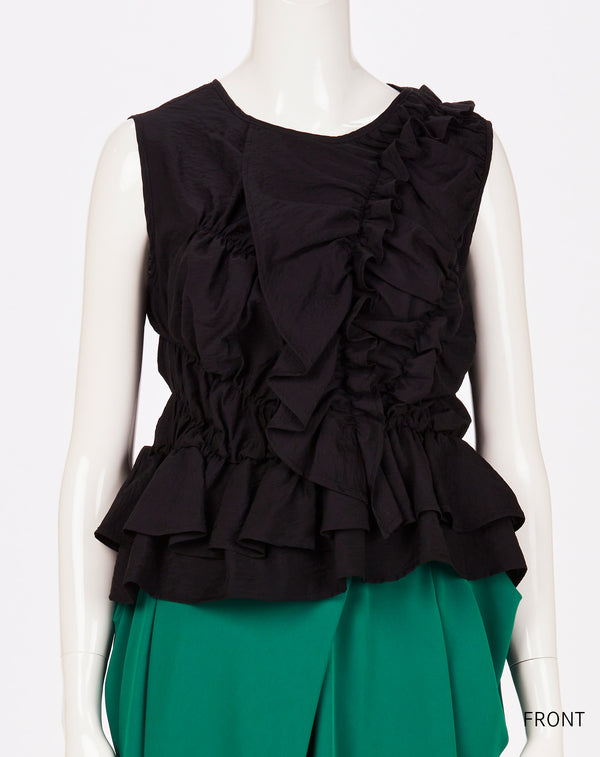 ASYMMETRIC RUFFLE BLOUSE