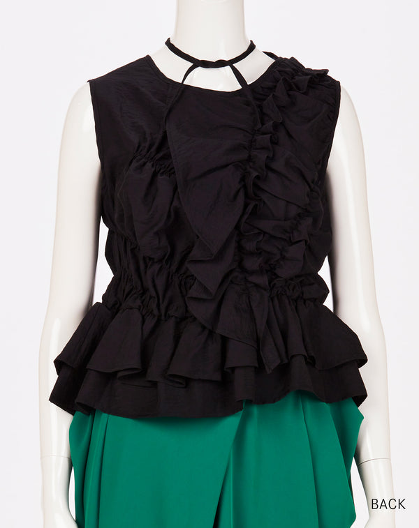 ASYMMETRIC RUFFLE BLOUSE