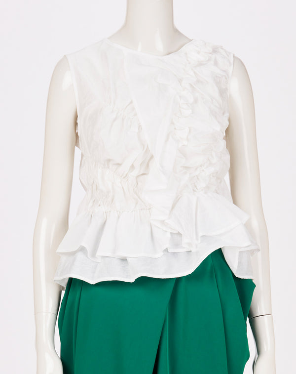 ASYMMETRIC RUFFLE BLOUSE