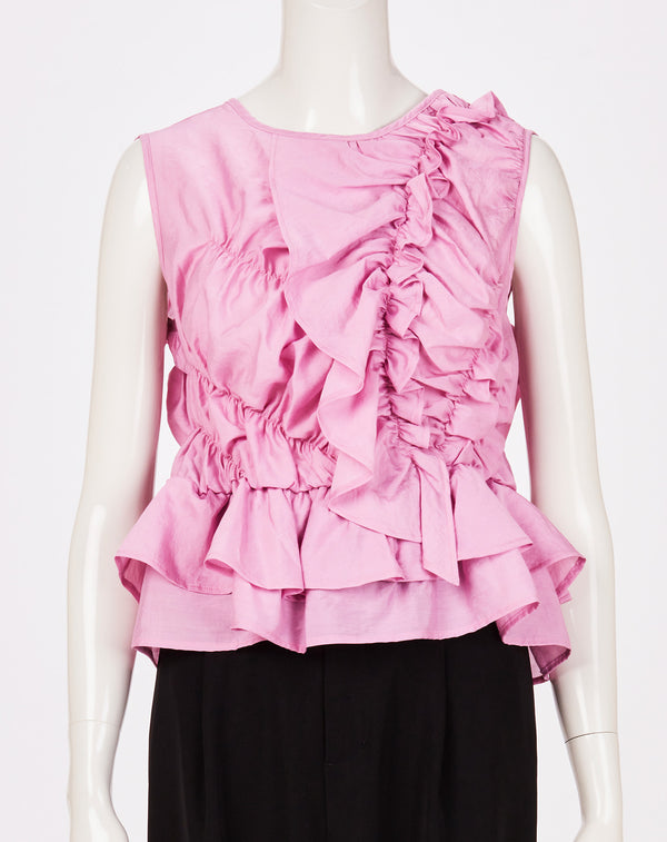 ASYMMETRIC RUFFLE BLOUSE