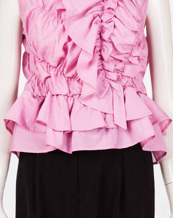 ASYMMETRIC RUFFLE BLOUSE
