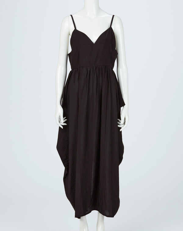BACKLESS DRAPED MAXI DRESS