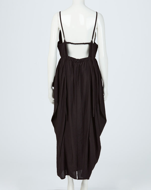 BACKLESS DRAPED MAXI DRESS