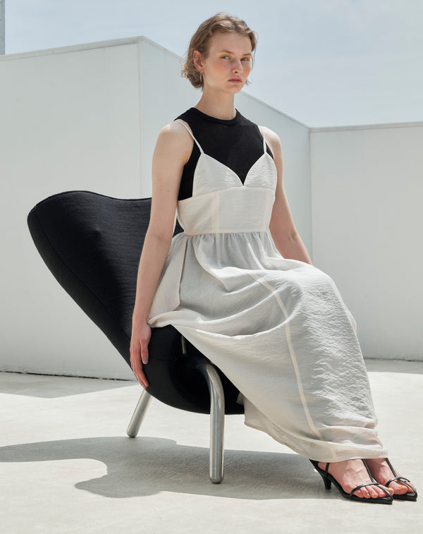 BACKLESS DRAPED MAXI DRESS