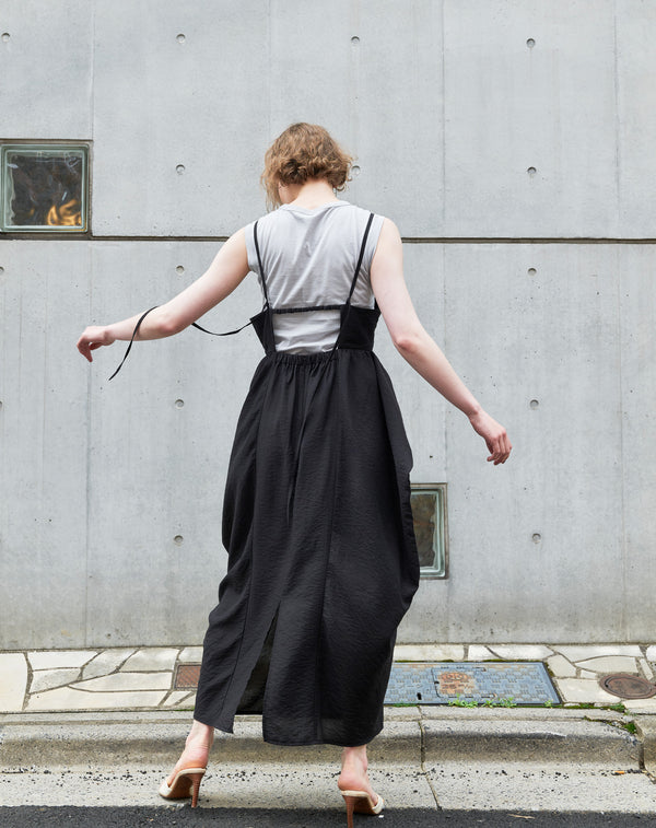 BACKLESS DRAPED MAXI DRESS