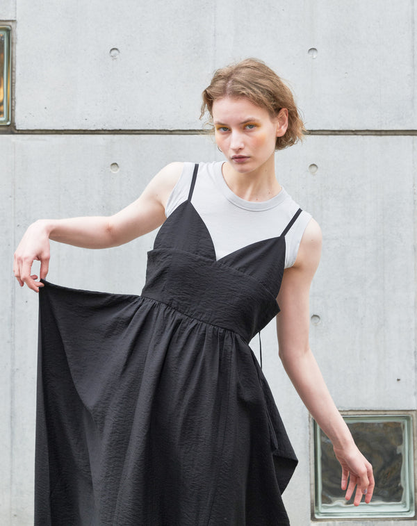 BACKLESS DRAPED MAXI DRESS