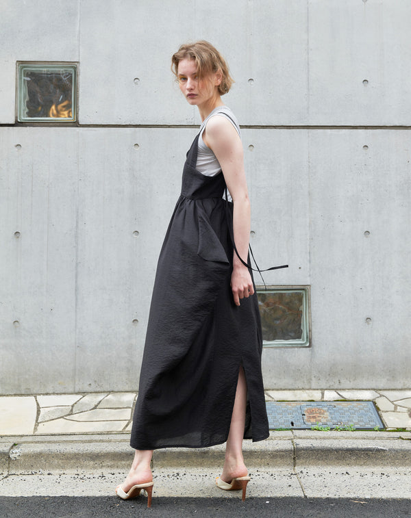 BACKLESS DRAPED MAXI DRESS