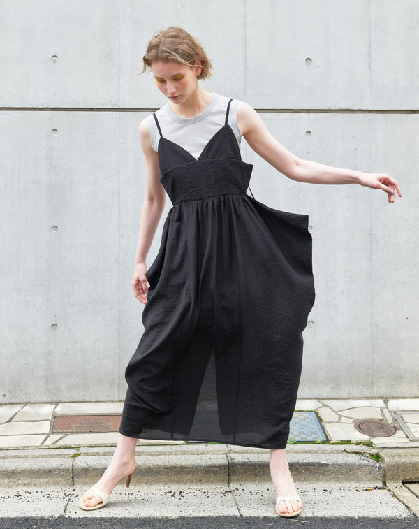 BACKLESS DRAPED MAXI DRESS