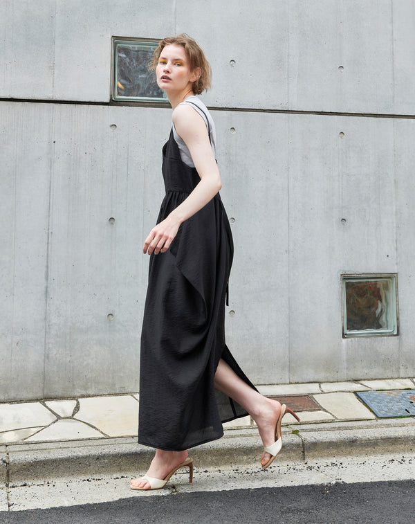 BACKLESS DRAPED MAXI DRESS