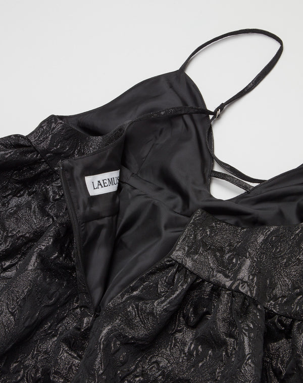 GLITTER JACQUARD VOLUME CAMISOLE DRESS