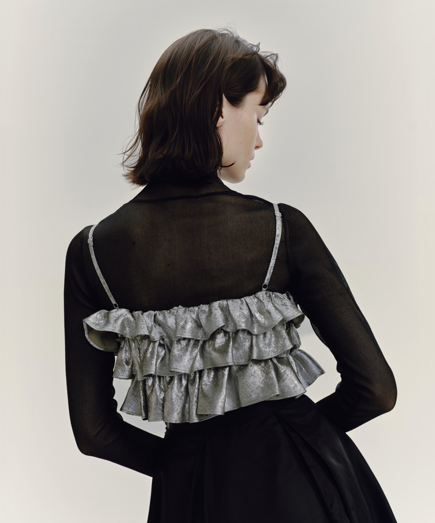 METALLIC FRILL BUSTIER – LAEMUSE