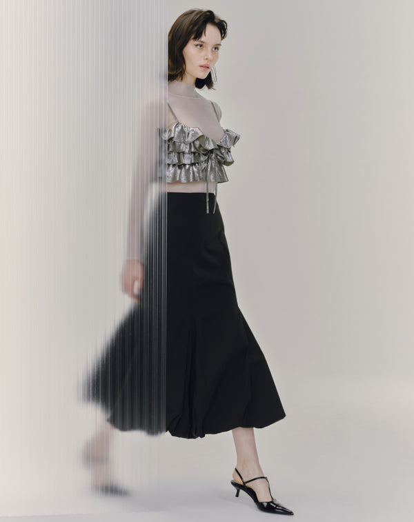 METALLIC FRILL BUSTIER