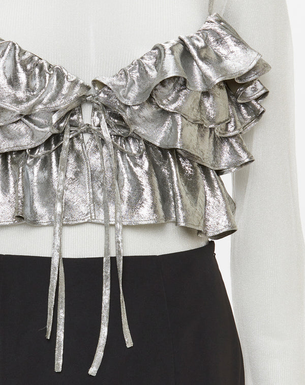 METALLIC FRILL BUSTIER