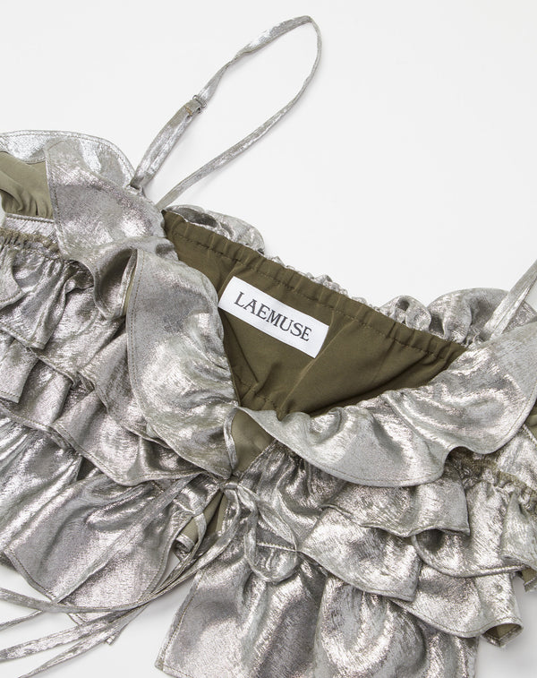 METALLIC FRILL BUSTIER