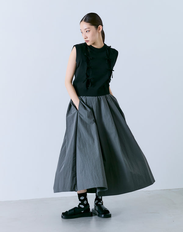 NYLON FLARED SKIRT
