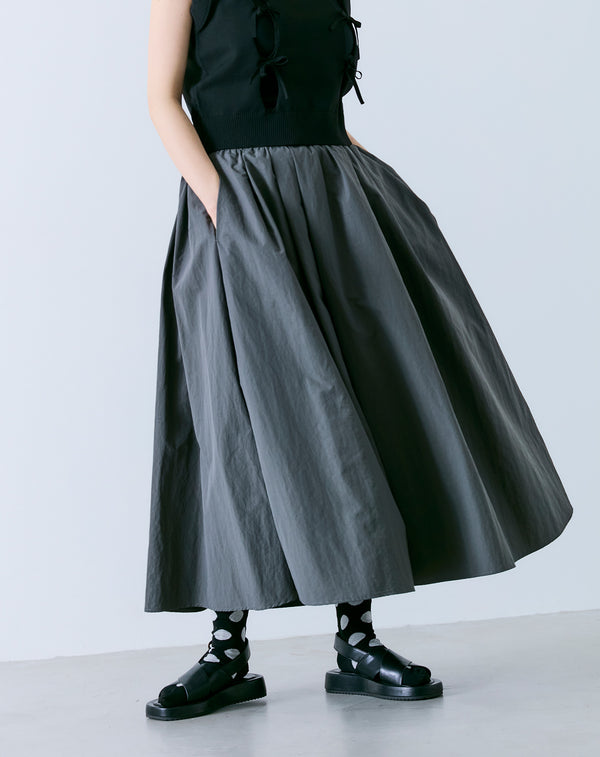 NYLON FLARED SKIRT