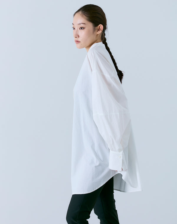 VOLUME SLEEVE BAND COLLAR BLOUSE