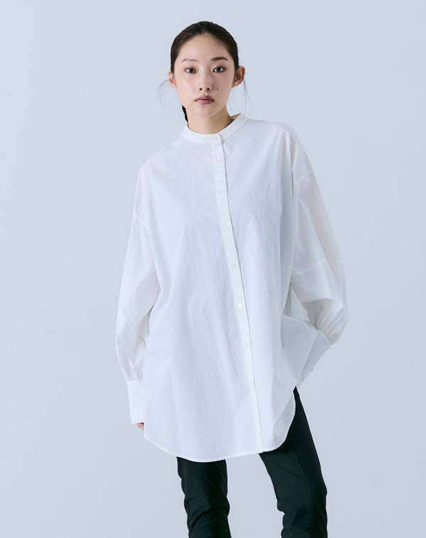 VOLUME SLEEVE BAND COLLAR BLOUSE