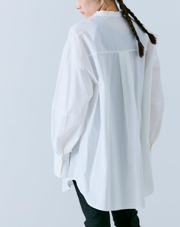 VOLUME SLEEVE BAND COLLAR BLOUSE