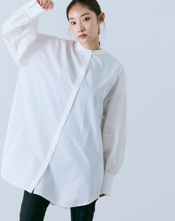 VOLUME SLEEVE BAND COLLAR BLOUSE