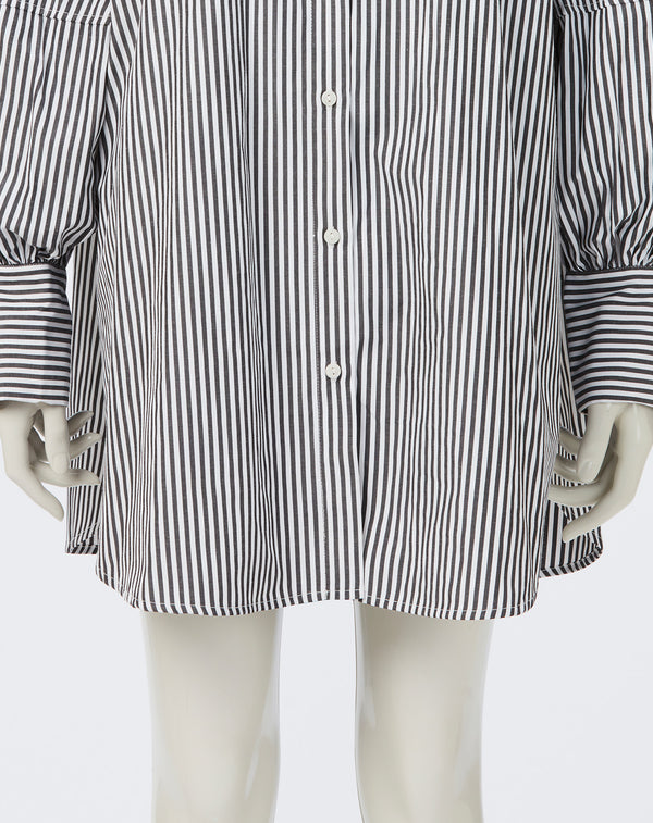 VOLUME SLEEVE BAND COLLAR BLOUSE