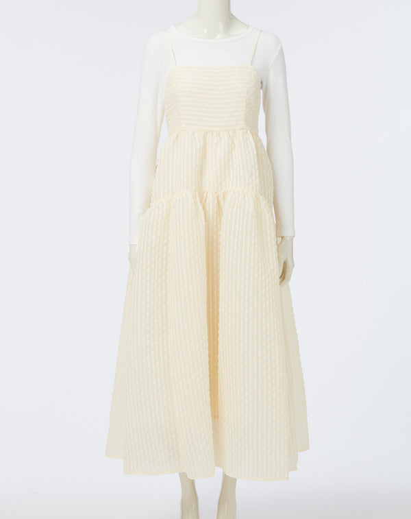 FLARED SHEER DOT DRESS