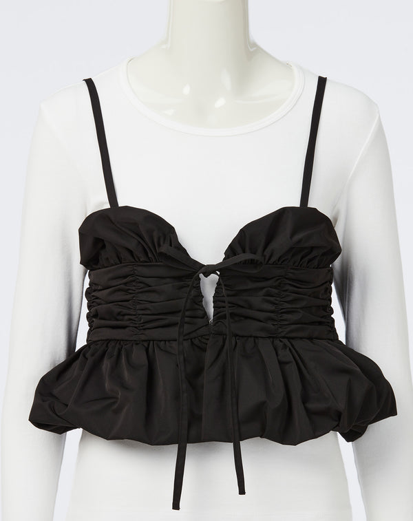 SHIRRED BUSTIER