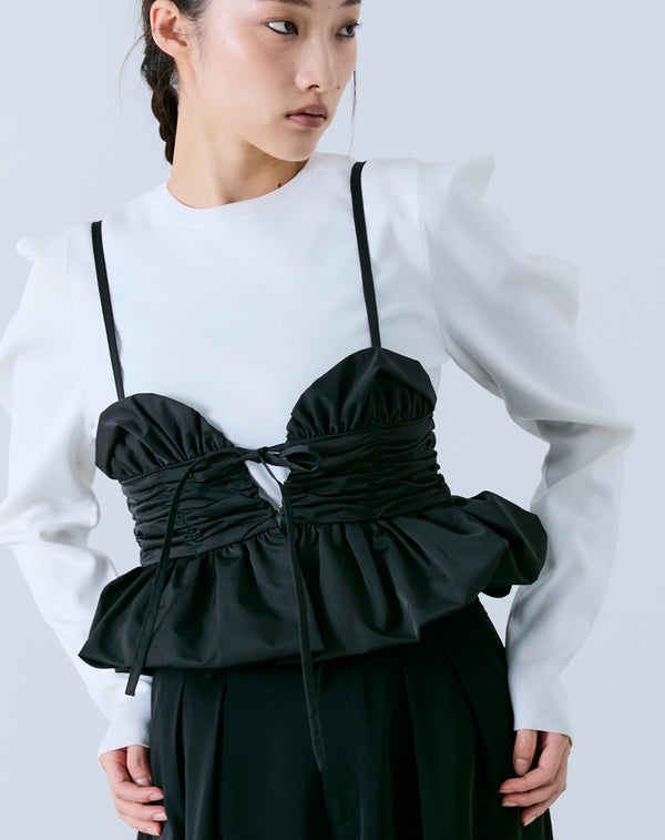 SHIRRED BUSTIER