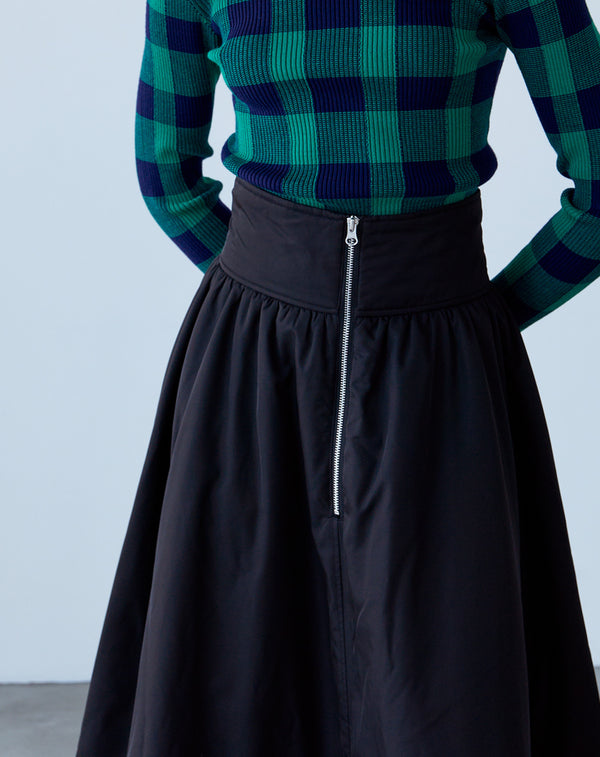 FRILL-BELTED PADDED SKIRT