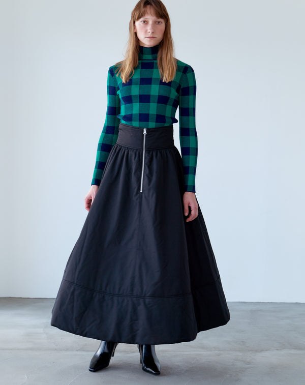 FRILL-BELTED PADDED SKIRT