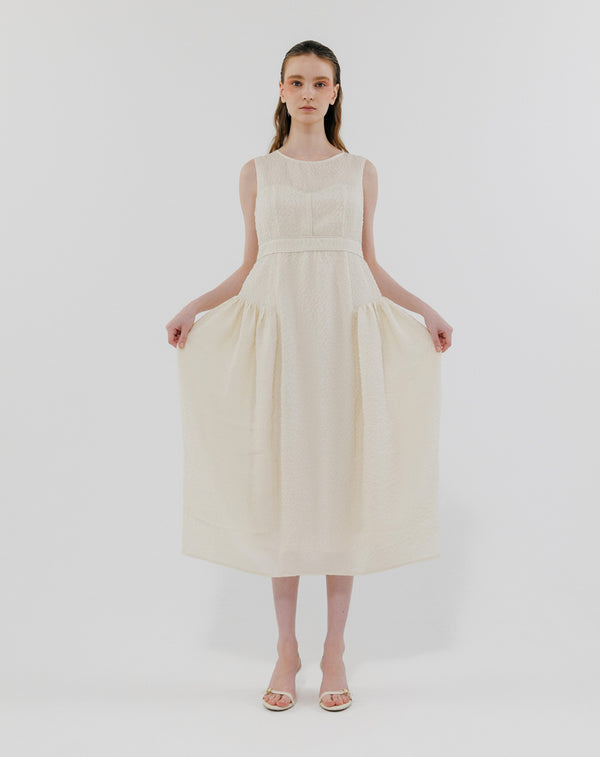 BUSTIER PANEL JACQUARD DRESS