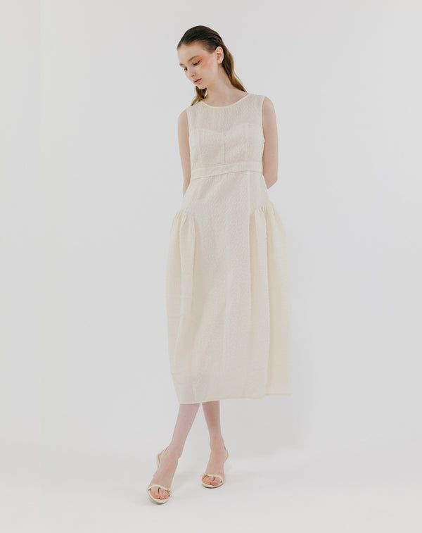 BUSTIER PANEL JACQUARD DRESS