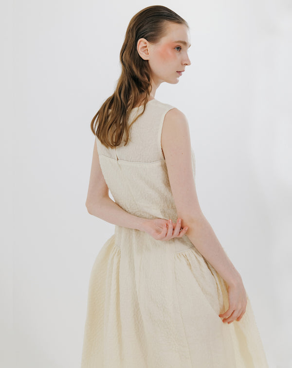 BUSTIER PANEL JACQUARD DRESS