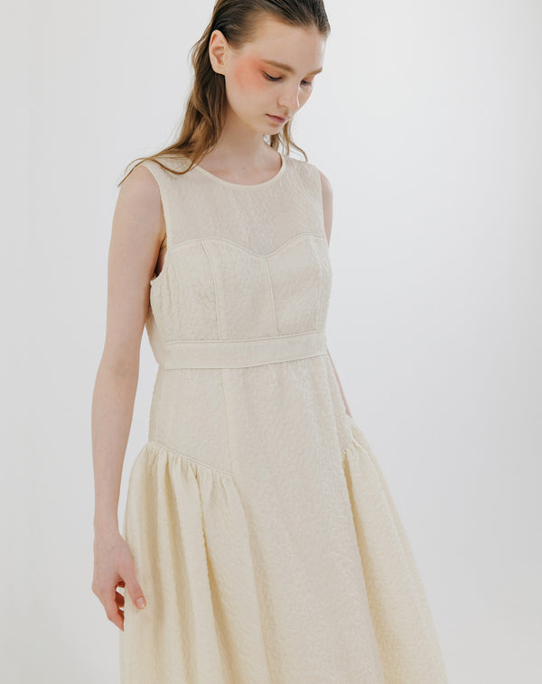 BUSTIER PANEL JACQUARD DRESS