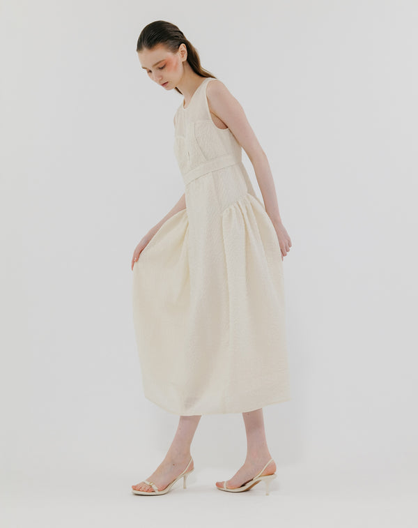 BUSTIER PANEL JACQUARD DRESS