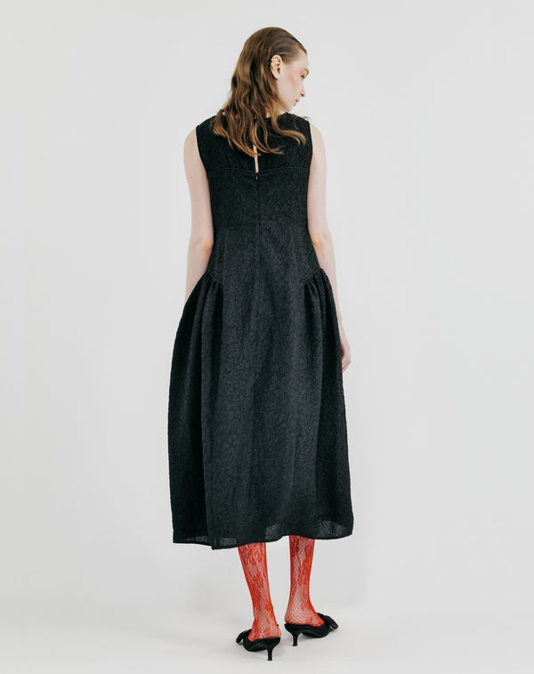 BUSTIER PANEL JACQUARD DRESS