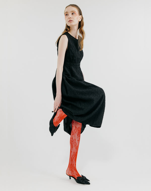 BUSTIER PANEL JACQUARD DRESS