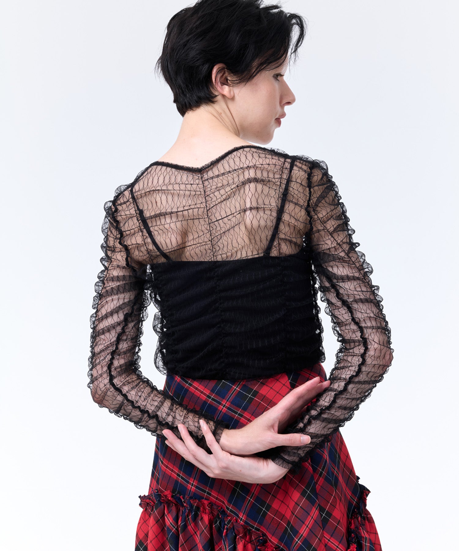 SHIRRING TULLE PULLOVER – LAEMUSE