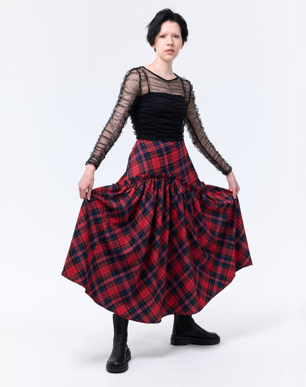 SHIRRING TULLE PULLOVER