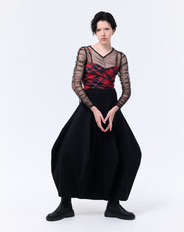 SHIRRING TULLE PULLOVER