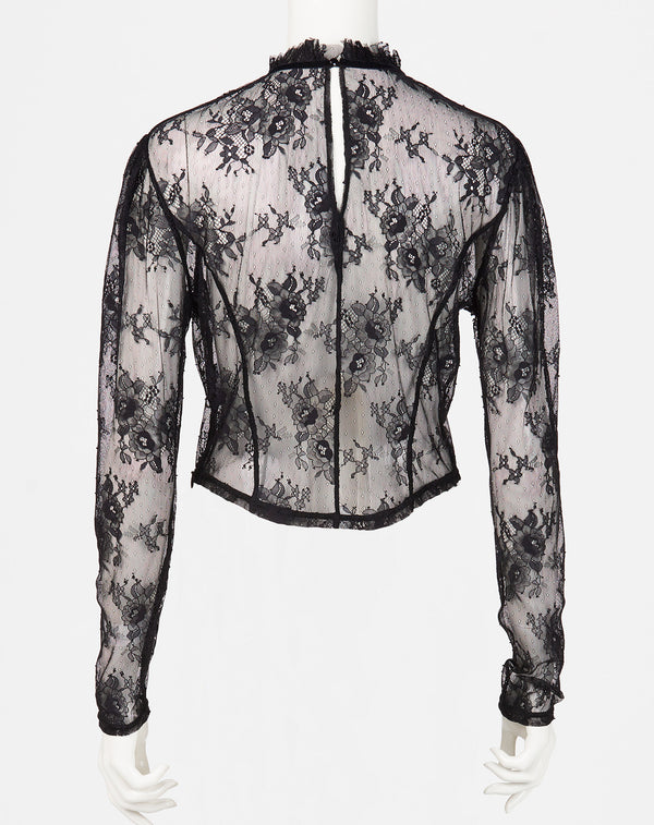 LACE STAND NECK PULLOVER