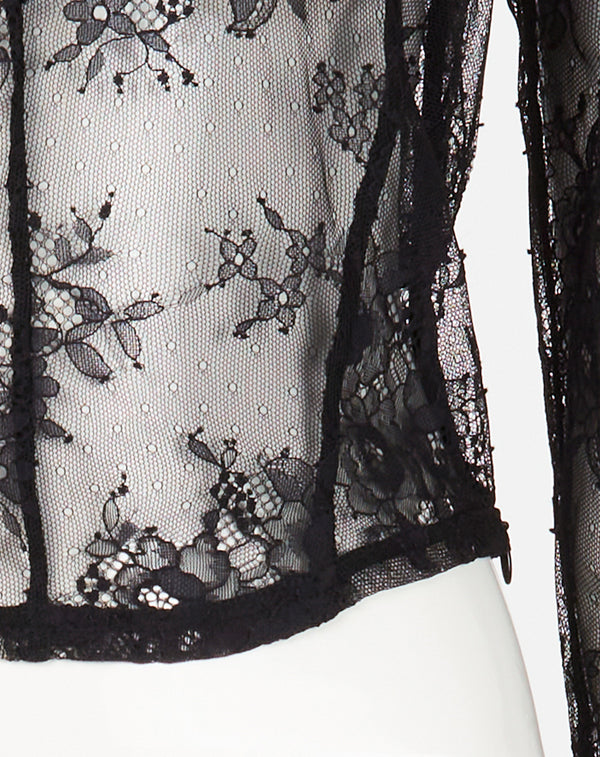 LACE STAND NECK PULLOVER