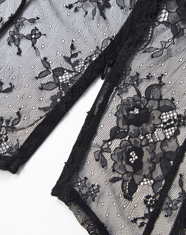 LACE STAND NECK PULLOVER