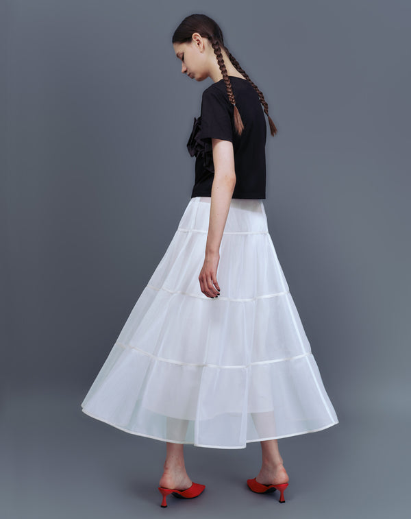 MESH TIERED SKIRT