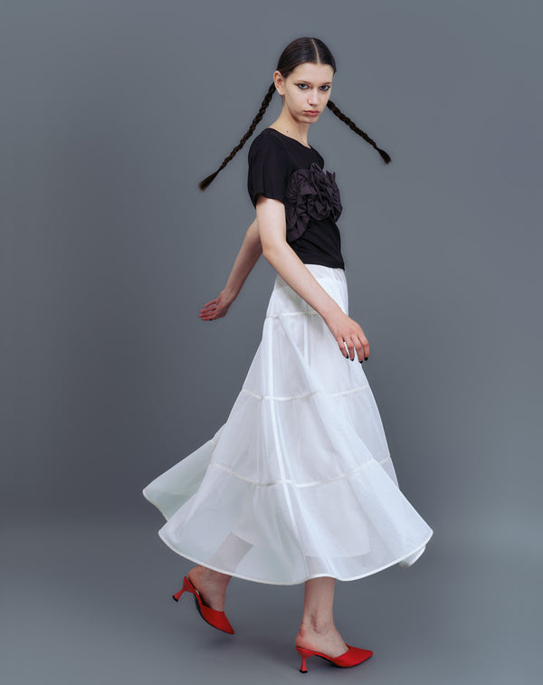 MESH TIERED SKIRT