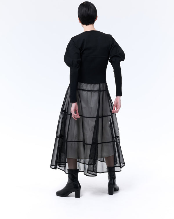 MESH TIERED SKIRT
