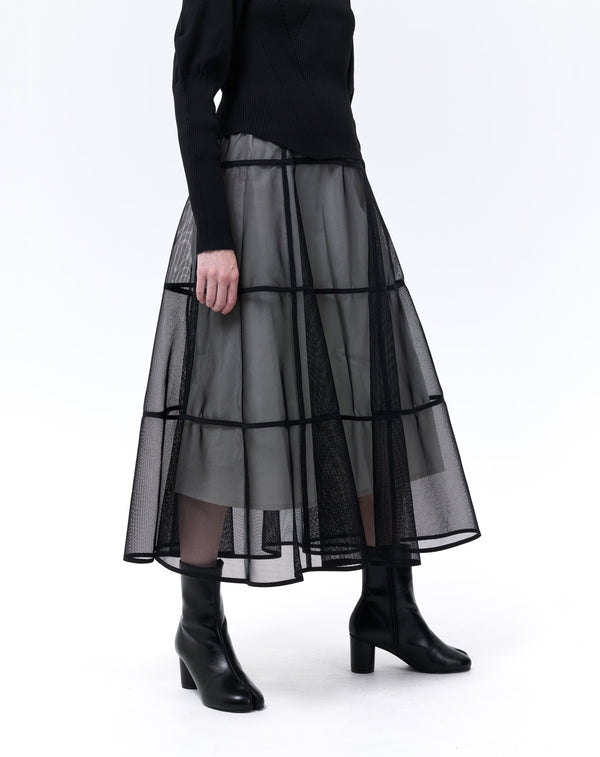 MESH TIERED SKIRT