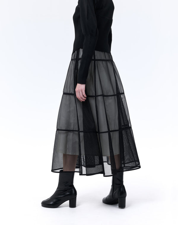 MESH TIERED SKIRT