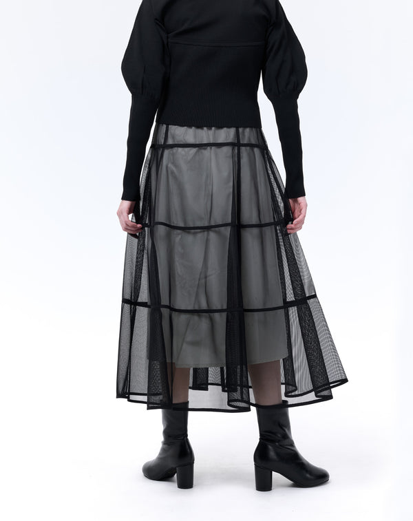 MESH TIERED SKIRT