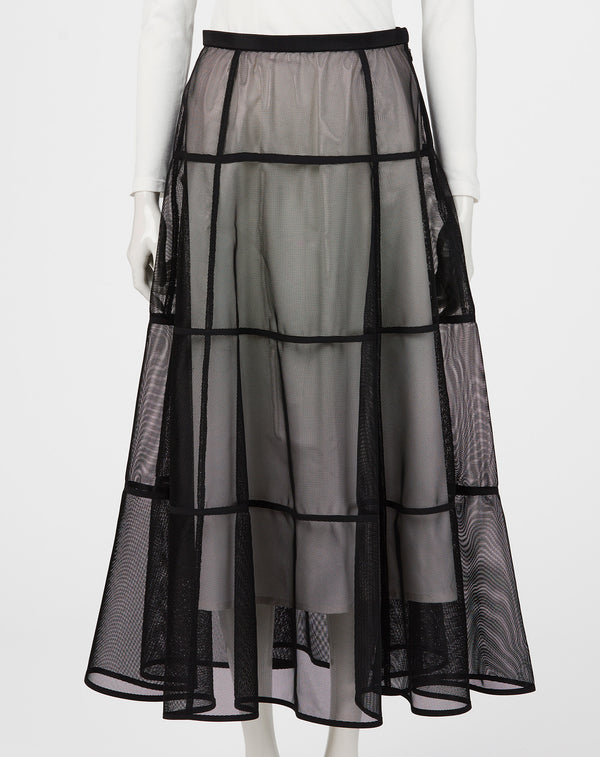MESH TIERED SKIRT